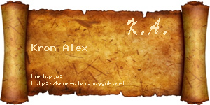 Kron Alex névjegykártya